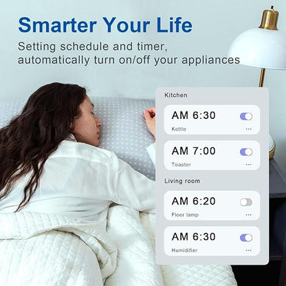 15A Matter Smart Outlet, Google Home, Alexa, SmartThings, 2.4G Only, 2 PK