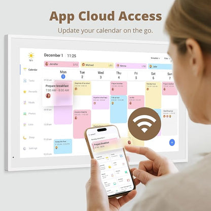 Dragon Touch 21.5" Digital Calendar Chore Chart – 1080P Full HD Interactive Touchscreen, Smart Family Planner, Hearth Display Digital Calendar Wall & Desk Mountable for Seamless Scheduling
