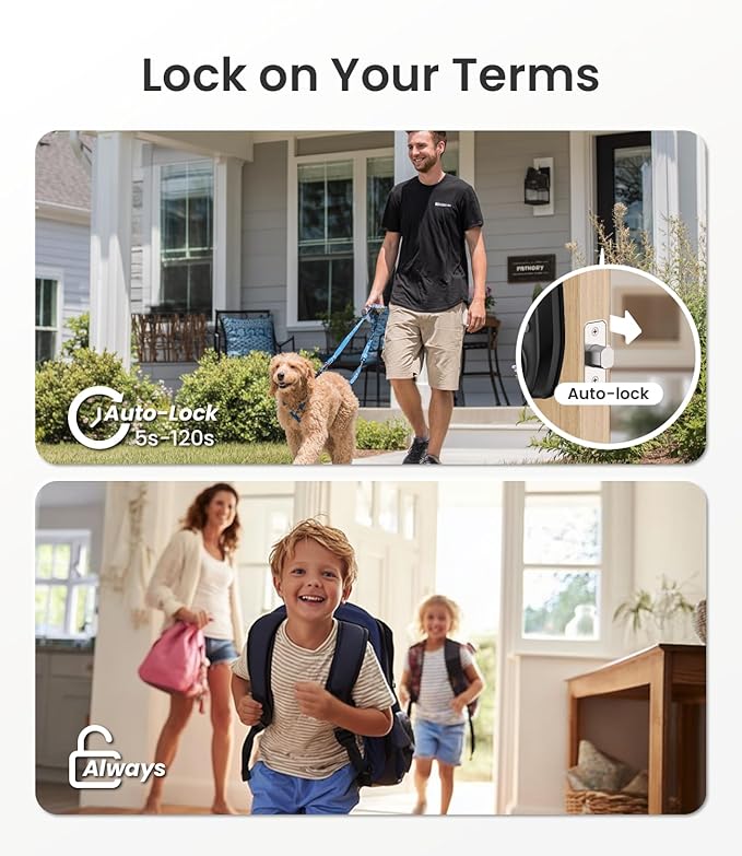 DESLOC C100 Keyless Entry Door Lock with Visual Display, Auto Lock | Create 100 Customizable User Codes and 4 One-Time Codes, 12-Month Battery, IP54, Easy Installation, BHMA Grade 3, Black