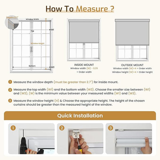 Grandekor Motorized Blinds Smart Roller Shade with Remote Control Compatible with Alexa,Battery Charging,Customized Size Color Control System Blackout