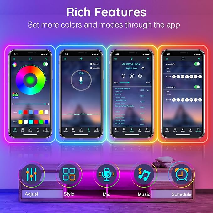AILBTON 120Ft Neon Rope Lights,Flexible Led Rope Lights Control with App/Remote,Multiple Modes RopeLights,IP65 Outdoor RGB Led Neon Lights NonWater Resistant,Music Sync Gaming Led NeonLight Strip