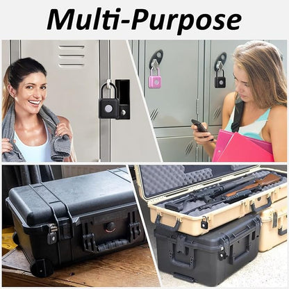 Pothunder Fingerprint Padlock, Smart Padlock, Locker Lock, Combination Lock, Fingerprint Lock with APP Unlock, USB Rechargeable, Suitable for Gym Locker, Door, Locker(Black)