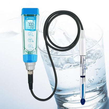 Apera Instruments PH60Z-PW Smart Handheld pH Meter Tester Kit with LabSen 805 ATC pH Electrode for Lab-Grade pH Measurement in Pure Water, Water Solutions with Low Ionic Strength or Low Temperature