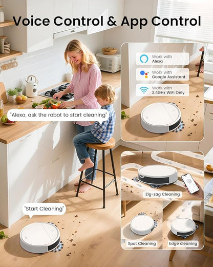 OKP K5 Ultra Robot Vacuum and Mop Combo,2.9 inch Small Robot Vacuum with ToF LiDAR Navigation,170Min Runtime,PSD Obstacle Avoidance,Automatic Charging,WiFi/App/Alexa Control, for Pet Hair and Home