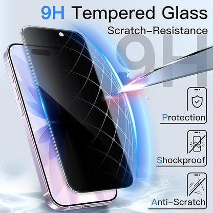 JETech Privacy Screen Protector for iPhone 17 6.3-Inch, Anti-Spy Tempered Glass Film with Easy Installation Tool, 2-Pack