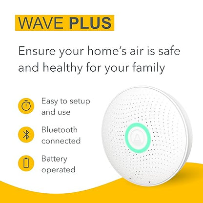 Airthings View Plus & Wave Plus - Multi Room Air Quality Monitor with Radon, PM 2.5, CO2, VOC, Humidity & Temperature Detector, Mobile APP, Wi-Fi, Alerts & Notifications