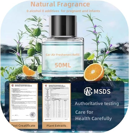 Smart Car Air Fresheners Refill 50ML Made with Natural Plant Extracts Compatible with Various Car Diffuser Refill Universal Perfume Available for 3-5 Months (Lavender)