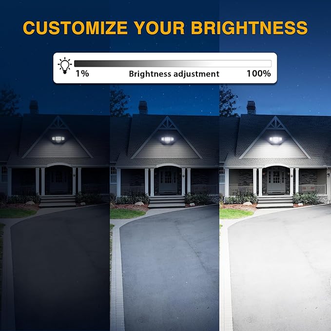 Onforu 80W Dusk to Dawn Outdoor Lighting,Plug in LED Flood Lights,White Outdoor Lights with Remote,8000LM Security Light,IP66 Waterproof Lighting,2Modes 3 Adjustable Heads Light for Garage Yard