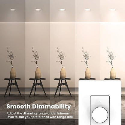 Feit Electric Smart WiFi Rotary Dimmer Switch, Neutral Wire Required, Single-Pole/3-Way/4-Way, Works with Alexa & Google Assistant, TRIAC Dimming, EZ Bluetooth Pairing, App Control, DIM/Rotary/WiFi