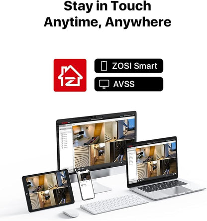 ZOSI H.265+ 4K 16CH PoE Security Camera System, 16 X Wired 5MP (3K) Dome PoE IP Cameras Outdoor Indoor, 16CH NVR with 4TB HDD for 24/7 Recording, 80ft Night Vision, Motion Detection, Remote Access