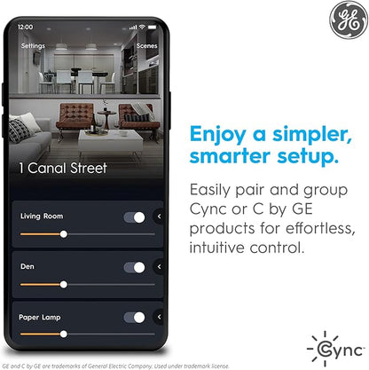 GE Cync Smart Temperature Sensor, Works with Cync Smart Thermostat (Required and Sold Separately) to Reduce Hot and Cold Spots, Easy Mounting and DIY Installation, White