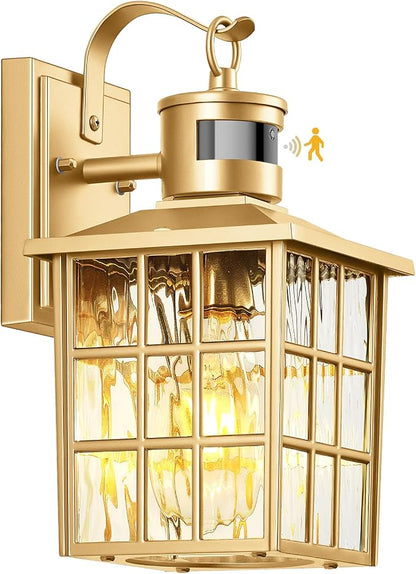 VIANIS Gold Motion Sensor Outdoor Lights for House, Anti-Rust, Waterproof