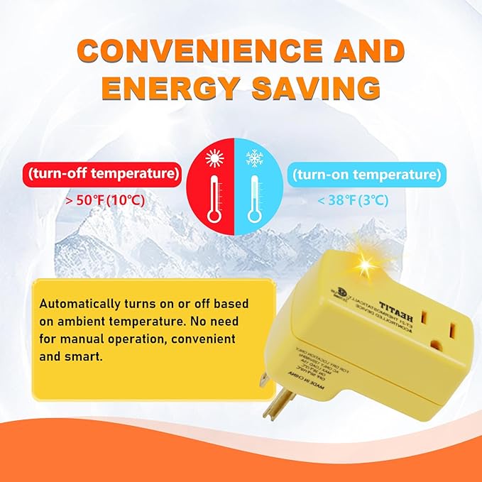 HEATIT ET-21 Freeze Thermostatically Controlled Outlet On at 38F /Off at 50F ET-21-2 2PCS