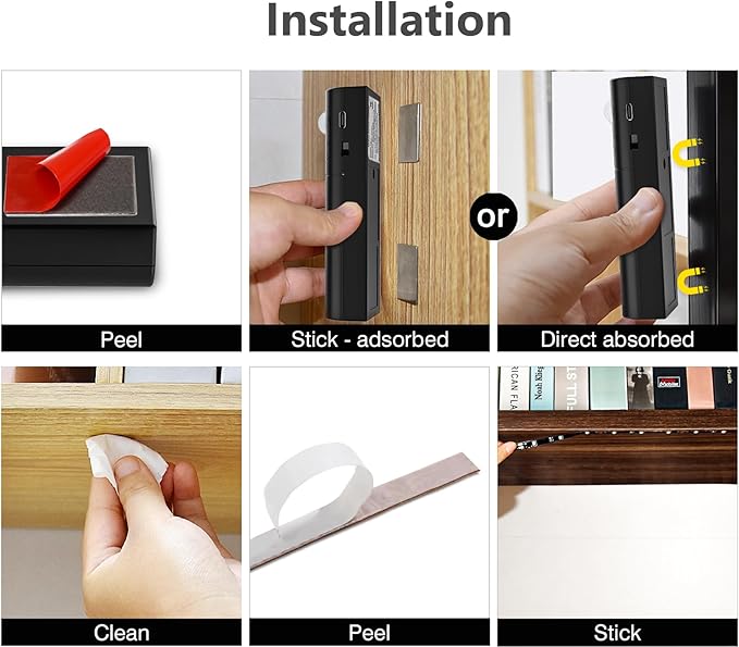 WOBANE Motion Activated LED Strip Light, Rechargeable Magnetic Battery Box with 6.56ft LED Strip,60 LEDs Homelife Sensor Bar for Wardrobe,Stair,Pantry,Counter,Cabinet,Bed,Door,2700K Warmwhite,Black