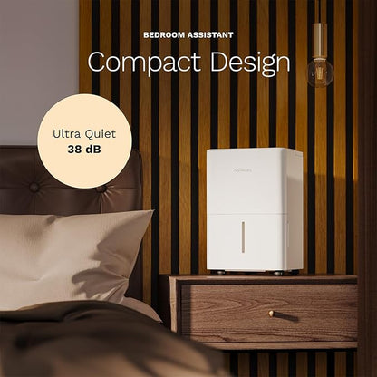 hOmeLabs Dehumidifier 1,800 Sq Ft Wi-Fi (8 Pint MAX 24 Pint at 95°F, 90% RH) for Advanced Humidity & Moisture Control, Quiet, Efficient, Auto Shut-off, Ideal for Home, Basement, Office