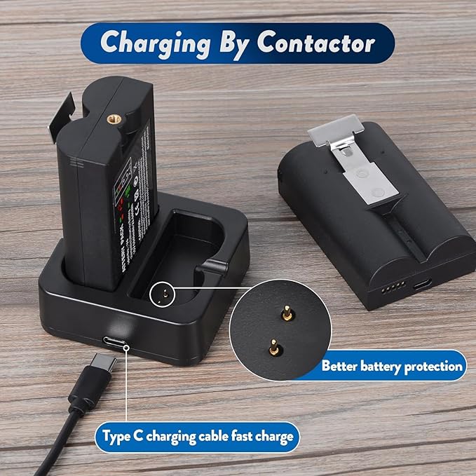 YUELAN 4-Pack 6040mAh Replacement Ring Battery with Charger Station for Ring-Video Doorbell 2/3/4/Plus/Pro, Spotlight Camera & Stick Up Cam Indooor & Outdoor (4-Pack)