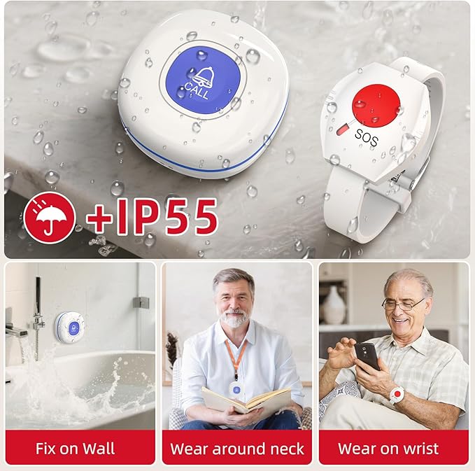 CallToU Caregiver Pager Wireless Call Button for Elderly/Senior,2026 New Version Pager with Vibration & Rechargeable,Nurse Alert System for Home Care Seniors