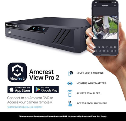 Amcrest 4K Analog Outdoor Security Camera, Bullet 4K (8MP) @15fps, CCTV-Coax-BNC, 98ft Night Vision, IP67 Metal, 125° Angle, Mic, Black (Not an IP Camera) (DVR Required, Not Included) (AMC4KBC28-B-V3)