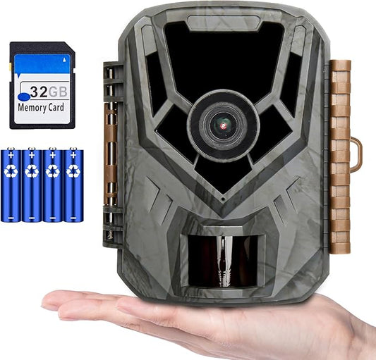 KJK Mini Trail Camera, 36MP 2.7K Game Camera with Night Vision 0.1s Trigger Time Motion Activated 130°Wide-Angle, Waterproof Trail Cam with 2.0” HD TFT Screen, Hunting Camera for Wildlife Monitoring