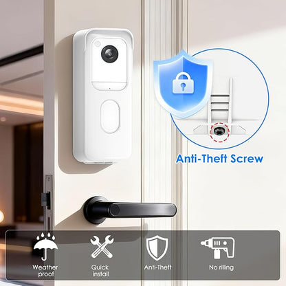 No Drill Door Mount for Blink Video Doorbell (2025 2nd Gen), Adhesive Mounting Bracket Accessories for Security System, Not for Blink Video Doorbell (2021&2023 Release), White