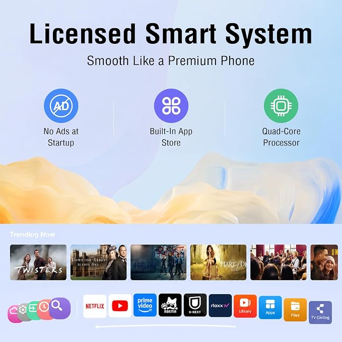 【Officially-Licensed APP & Native 1080P】Thinnest 1.81" Smart Mini Projector Lens LHD with WiFi and Bluetooth, Auto Focus & Keystone Portable Outdoor Projector, VOPLLS 4K Home Movie Projector Lens