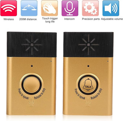 Doorbell, Smart Voice Doorbell 2 Way Conversation Talk Intercom Doorbell Kit Indoor Outdoor Access Control System for Home Office Security