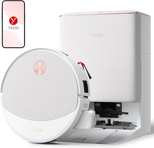 Yeedi M16 Infinity Robot Vacuum & Mop, 30000Pa Blast Suction, Infinity Runtime, Instant Self-Cleaning OZMO Roller Mop, Hot Water Wash & Hot Air Dry Omni Station, ZeroTangle 4.0, AI Obstacle Avoidance