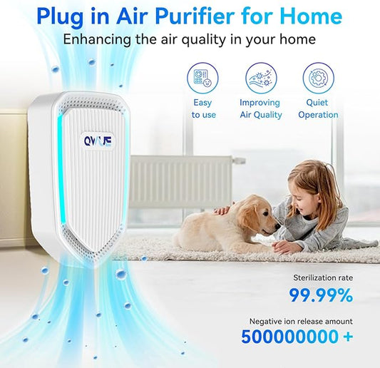8Pack Air Ionizer Plug In, Filterless Home Negative Air Purifier, Quiet Air Freshener Portable Cleaner for Odors Smoke Dust, Air Purifiers for Home Office, Bedroom, Bathroom