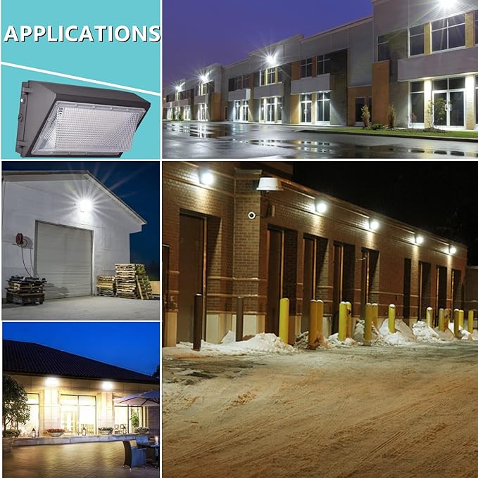 1-10V Dimmable 80W LED Wall Pack Light with Dusk to Dawn Photocell, 100-277V 11200LM 600-800W HPS/HID Equiv., 5000K Outdoor Security Lighting, ETL Commercial Wall Mount Lights for Building