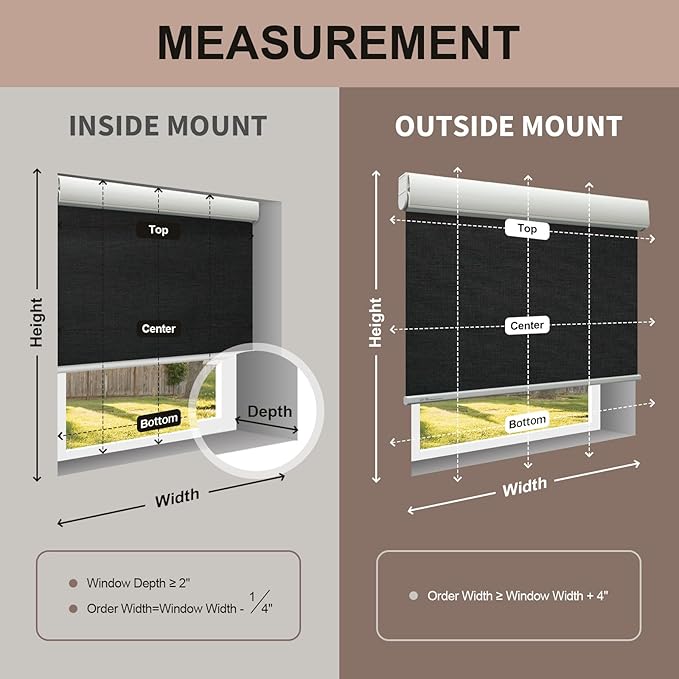 Motorized Blinds with Remote, 100% Blackout Electric Blind for Windows,Smart Automatic Blinds Cordless Roller Shades, Black 35" W x 72" H