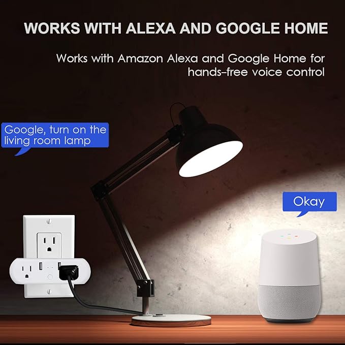 XODO WP3 Smart WiFi Plug - Wireless Remote Control by App Compatible with Alexa and Google Home Assistant 2.4 GHz Network only - Voice Control - WiFi Enable - Smart Home Outlet - 2Pack