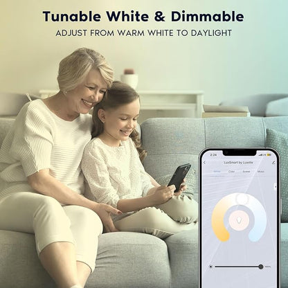 LUXRITE 6 Inch Square Smart LED Recessed Lighting, RGBW Color Changing, WiFi App Control, Voice Control with Alexa and Google Home, No Hub Required, 13W 1000LM, CRI 90, IC Rated, Wet Rated (6 Pack)