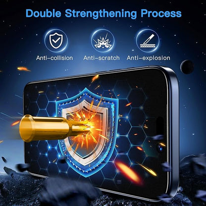 Uyiton for iPhone 17 Pro Matte Privacy Screen Protector - Anti-Fingerprint [Easy to Install] Anti-Spy Shatterproof Full Coverage 9H Tempered Glass Screen Cover, 2 Pack