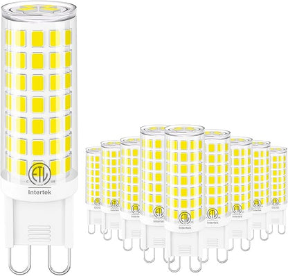 10 Pack G9 LED Bulb 6W (60W Halogen Replacement) 6000K Daylight T4 Chandelier Light Bulbs, Hansnag G9 Bi Pin Ceramic Base 600LM, AC120V 360°Beam Angle for Home Lighting, Non-Dimmable