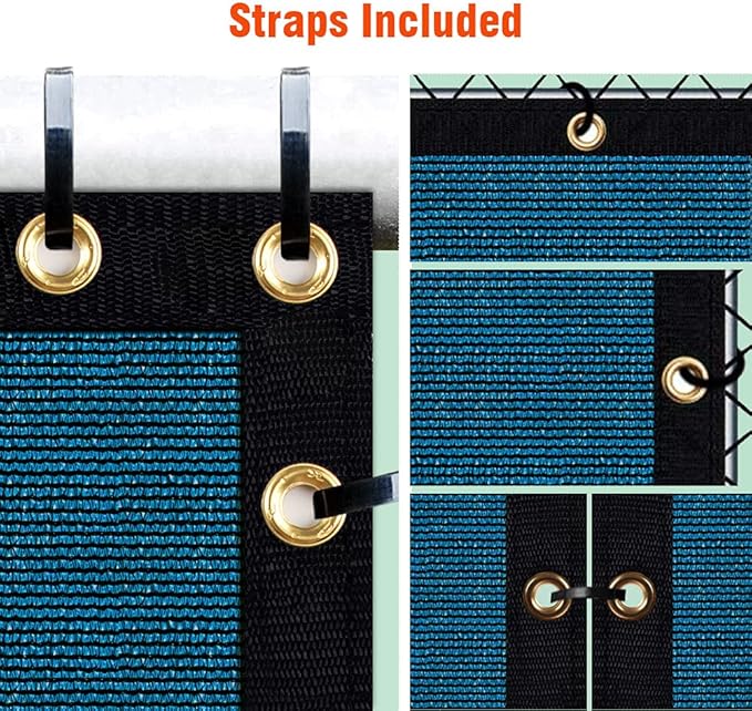 iCover 8x50ft Privacy Screen Fence, Garden Windscreen Mesh Shade Sail Net Barrier, Reinforced Bindings and Brass Grommet, Cable Zip Ties Included,Royal Blue