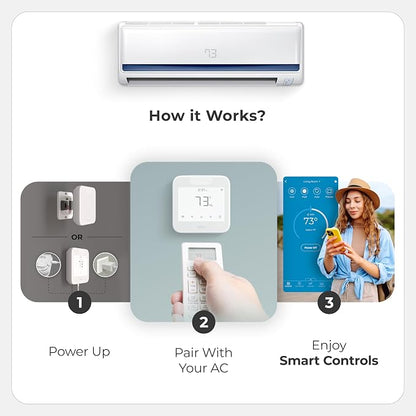 Breez Max Smart WiFi Thermostat for Mini-Split, Window, Portable AC (White)