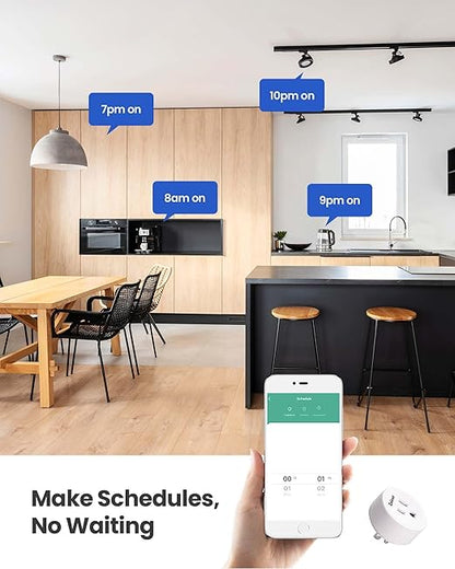 Zoiinet Smart Plug Switch, 2.4G WiFi Outlet Time Switch, Compatible with Alexa, Google Home, Smart Life & IFTTT APP, Voice Control & Timer, Buckle Design & Removable, No Hub Needed, Programmable