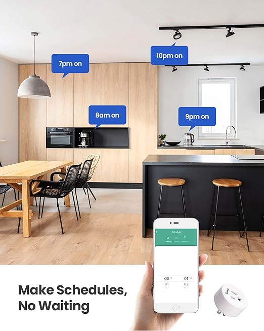 Zoiinet Smart Plug Switch, 2.4G WiFi Outlet, Compatible with Alexa, Google Home, Smart Life & IFTTT APP, Voice Control & Timer, Buckle Design & Removable, No Hub Needed, Programmable(2 Pack)