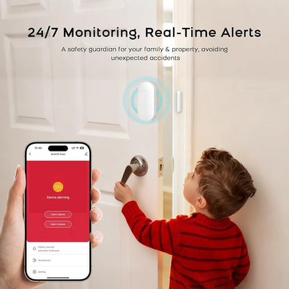 Home Security System 9-Piece Work with Alexa & Google No Monthly Fees,WiFi+4G Mobile App Control with Instant Alerts and Auto Alarm Dial,Door/Window Sensors+Motion Detectors+Remote,24/7 Monitoring