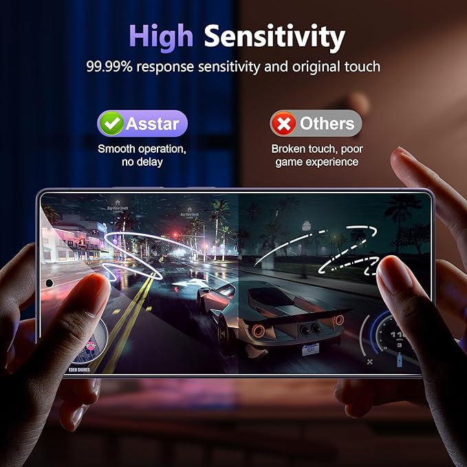 Asstar 2 Pack for Samsung Galaxy S26 Ultra Privacy Screen Protector, 25° Anti Spy 9H Tempered Glass for S26 Ultra, Fingerprint Unlock Support, Full Coverage, Case Friendly, Easy Install, Anti-Scratch