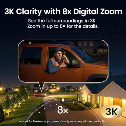 aosu T2 Pro Security Cameras Wireless Outdoor, 3K Dual Cam No Blind Spot Security Camera for Home, 170° Wide + 360° PTZ, AI Human Vehicle Tracking, Solar Powered, Local Storage