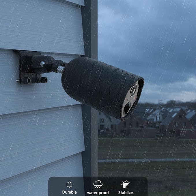 Vinyl Siding Mount + Silicone Skin Cover for TP-Link Tapo MagCam 2024 PCMag(Tapo C425) and Tapo SolarCam 2K Security Cameras (Black)