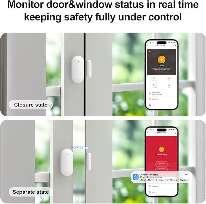 Wireless Alarm System for Home Security,120dB WiFi+4G Home Alarm System | 16Pcs No Monthly Fees DIY Kit,No Pairing Required + Quick Installation,Work with Alexa or Google,for Apartment,Kids Safety