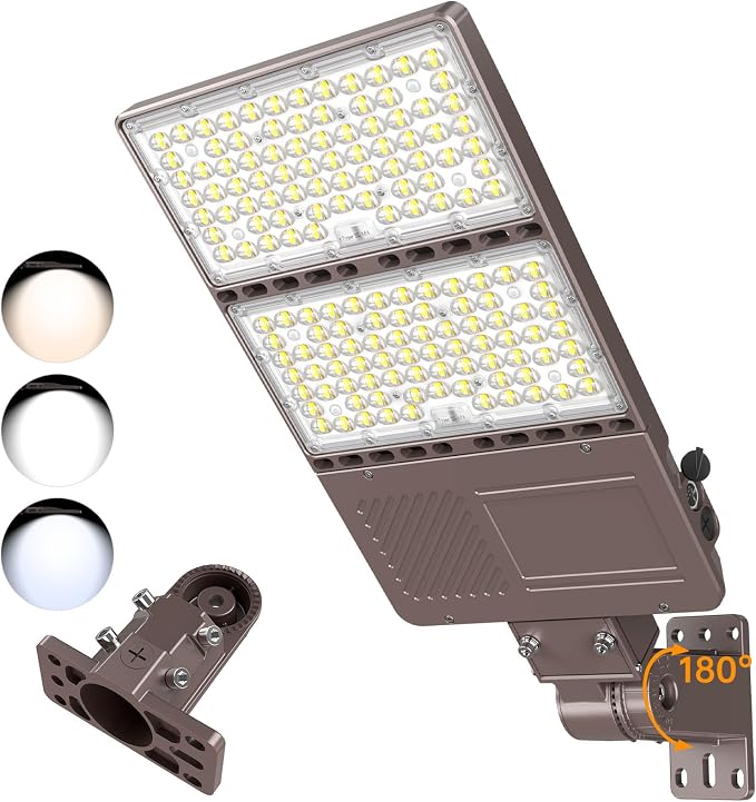 LED Parking Lot Light 350W 280W 210W Adjustable, ETL Listed LED Shoebox Lights 5700K 5000K 4500K Tunable, 52500LM Commercial Street Area Light with Photocell, IP65, AC100-277V