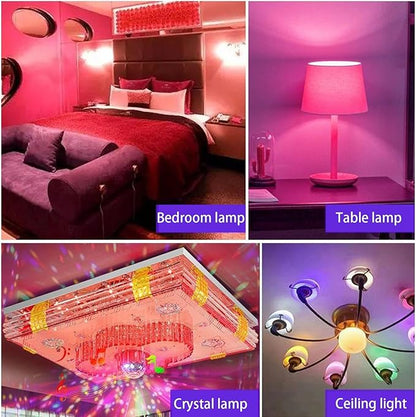 6 Moods RGB Light Bulbs - E27 Screw Base Bulb | 16 Color LED Remote Control Bulb | 5W Color Changing LED Bulb | 5W A60 Colorful RGB Bulb | Smart RGB Dimmable Light Bulbs with Remote Control