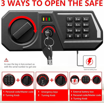 1.3 Cub Small Safes for Home Use Fire and Water Proof, Digital Security Fireproof Safe Box with Combination Lock, Smart Alarm System and Removable Shelf, Fire Safe for Home Documents Valuables