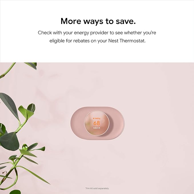 Google Nest Thermostat - Smart Thermostat for Home - Programmable Wifi Thermostat - Snow (Renewed)