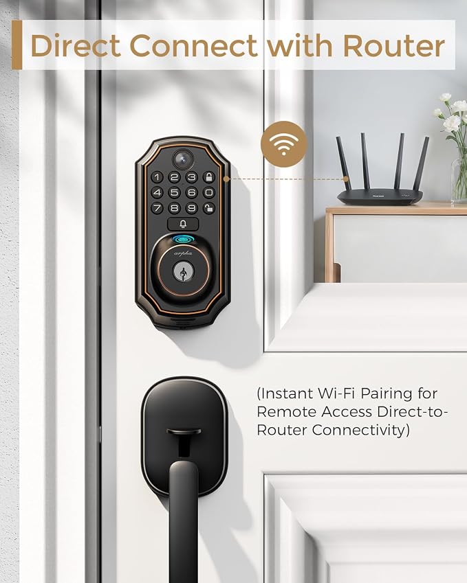 WiFi Smart Lock with Camera, 5-in-1 Keyless Deadbolt for Front Door