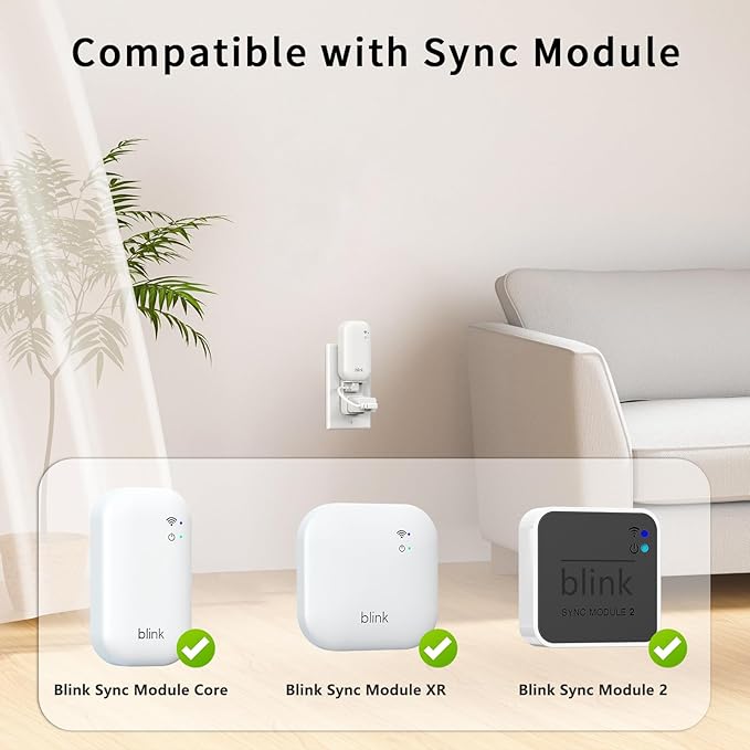 All-New Blink Outdoor Camera Wall Mount, 360° Adjustable Mount and Weather Proof Protective Housing with Blink Sync Module Outlet Mount for Blink Outdoor 4/2K+/3rd Gen Camera System (White, 5 Pack)