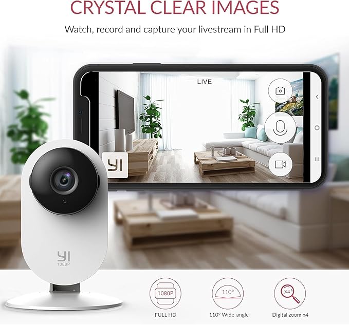 YI Home Pro Security Camera 2K, 2.4Ghz WiFi Indoor Surveillance System with AI Detection,Real-Time Alert,Night Vision,Two-Way Audio for Home/Baby/Pet Monitor,Cloud & SD Card Storage(4-Pack)